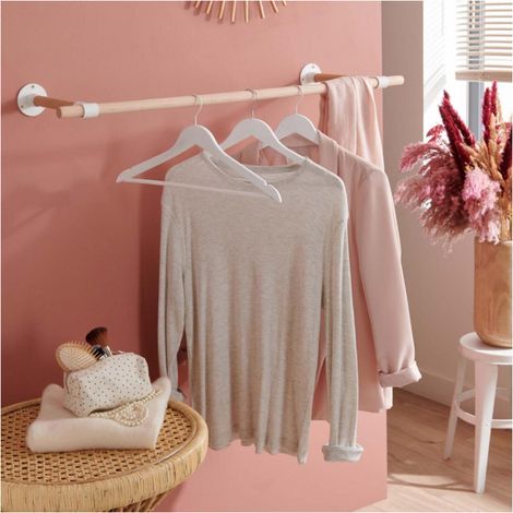 Alma Wandgarderobe aus Holz und Metall