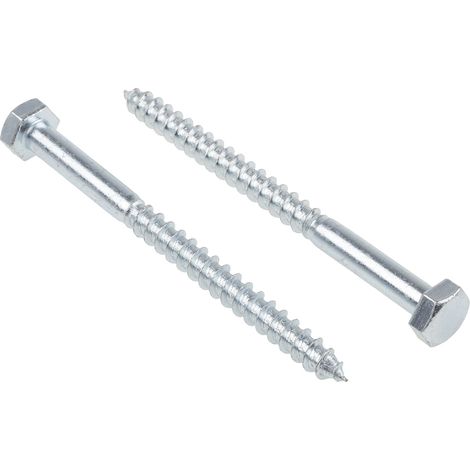 Vis tire-fond, 10mm x 130mm, en Acier ( Prix pour Sachet de 25 )
