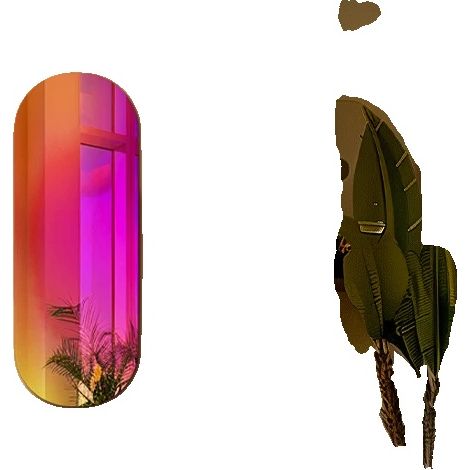 Espejo de pared, reflejo colorido, diseño ovalado, arcoíris (1/2)