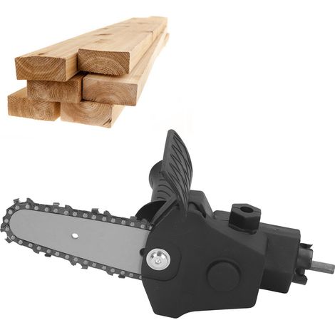 4/6-Zoll-Elektrobohrmaschine auf Mini-Kettensägen-Konverter: Schneidwerkzeug für die Holzbearbeitung (DIY) 4-Zoll-Elektrobohrmaschine auf Mini-Kettensäge (schwarze Ausführung) (1/5)