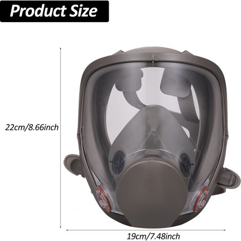 Ortviai Masque Respiratoire Intégral Réutilisable Modèle 6800 18-en-1 avec Champ de Vision Élargi en Silicone (1/3)