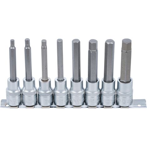 BGS Bit-Einsatz-Satz Antrieb Innenvierkant 12,5 mm (1/2") Innensechskant 5 - 13 mm 8tlg. - 5176 (1/3)