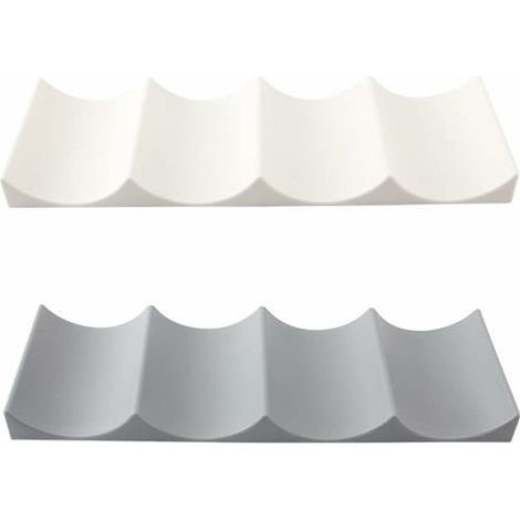 Porte Bouteille Frigo 2 Pièces Tapis de Rangement à Bouteille Casier à Bouteilles en Plastique Empilable Étagère à Vin Porte Bouteille pour Cuisine Réfrigérateur Blanche/Gris (1/5)