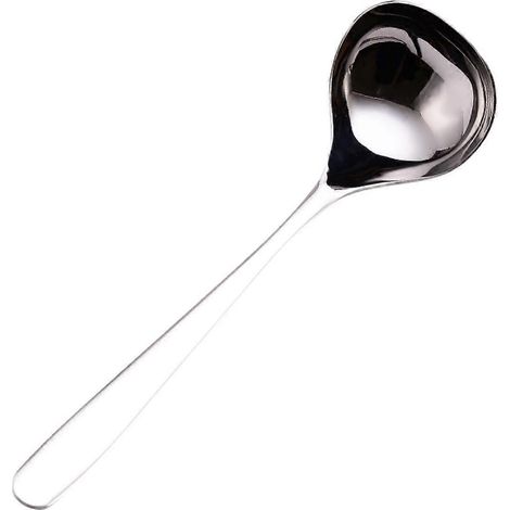 Dicker Suppenlöffel aus Edelstahl 304, kleiner Suppen- oder Saucenlöffel, Porridgelöffel, langlebig, ungiftig und sicher. (1/2)
