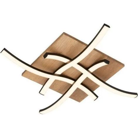 Plafoniera LED Vinka 14W 1600 lm 3000K 47,5 × 47,5 cm negro y madera