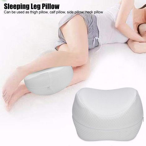 Coussin de genou en mousse à mémoire pour soulager la douleur de sommeil, support de jambe blanc, oreiller de lit. (1/4)