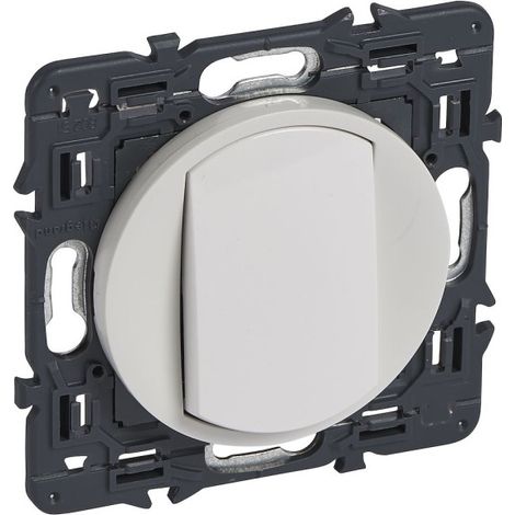 Legrand 067731 Poussoir inverseur Céliane 6A avec enjoliveur blanc et support