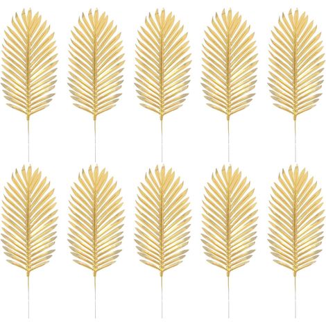 1ensemble Set de Décoratives Artificielles Dorées Style Hawaii avec Tiges Fer Ornements Créatifs pour Décoration Intérieure Fêtes Jungle et Mariage Champêtre (1/5)