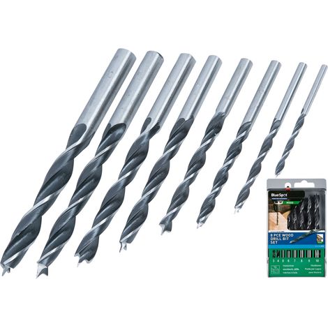 Blue Spot Tools 8 Piece Wood Drill Bit Set (3-10mm) (1/4)