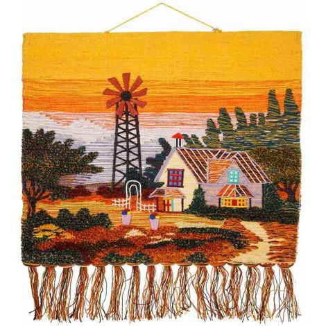 Tapiz de yute tejido decorativo 100x80cm (1/3)