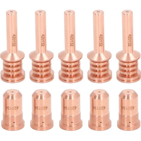 Kit de Consommables pour Découpeur Plasma, Buse de Découpeur Plasma, 5 Électrodes 420132 et 5 Buses 420134, Ensemble de Coupe en Laiton, pour PMX 30AIR