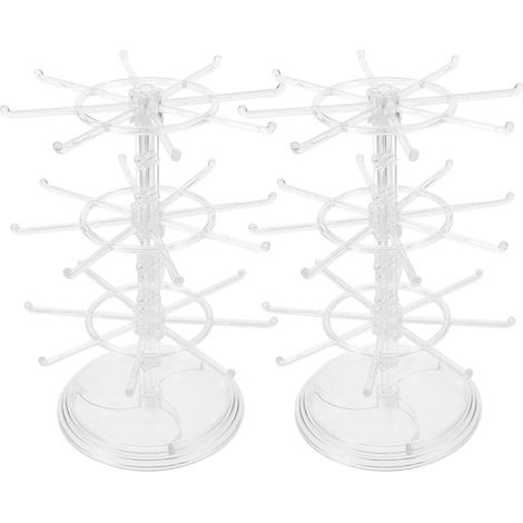 Présentoir à Bijoux Rotatif Transparent 3 Niveaux Lot de 2 Supports pour Boucles D’Oreilles Colliers et Bracelets Rangement Compact pour Accessoires Féminins Chambre et Voyage (1/5)