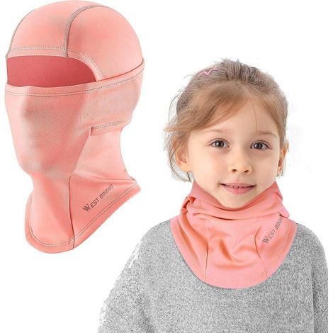 Kinder Sturmhaube Winter Rosa, Winddicht Fleece Warm Skimaske für Jungen Mädchen 4-12 Jahre (1/5)