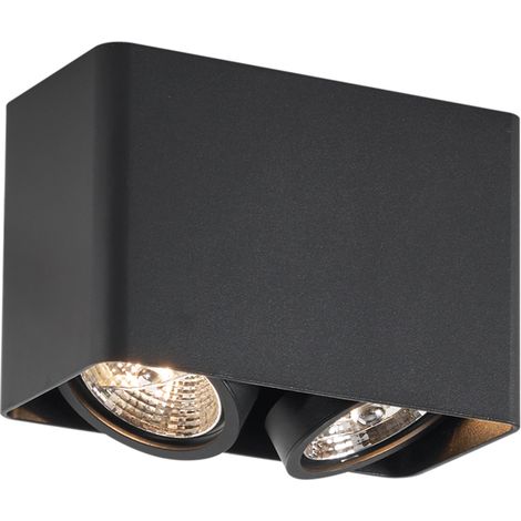 Design-Aufbaustrahler schwarz GU10 70mm 2-flammig dreh- und schwenkbar - Vox
