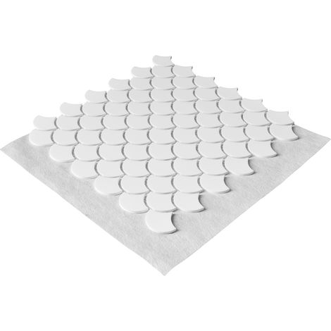 Mosaïque en solid surface 30 x 30 cm - format écaille de poisson blanc pur lisse