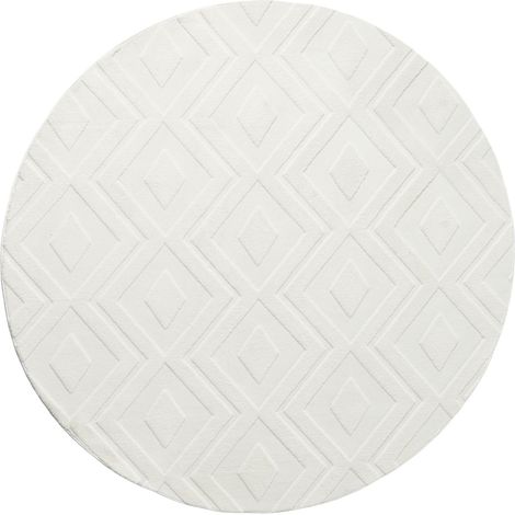 Tappeto Moderno per Soggiorno Jacquard ø 160 cm a Pelo Corto Bianco Sporco Kevirel (1/5)