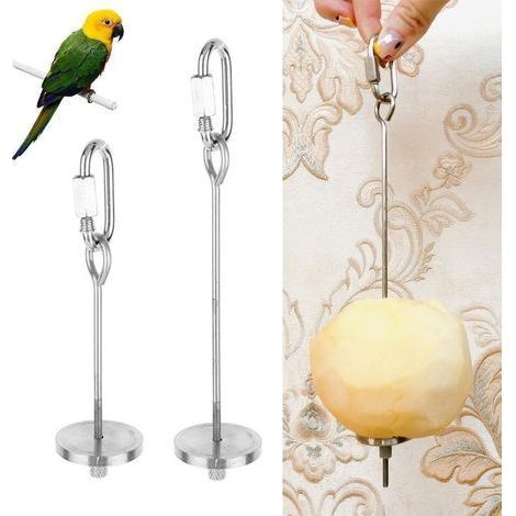 Lot de 2 pics à brochettes en acier inoxydable pour perroquet, légumes et fruits à suspendre (1/5)