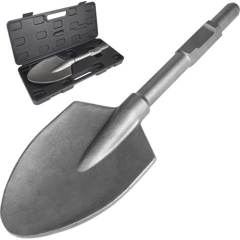 Rosvola Pelle en argile pour marteau de démolition, marteau, marteau de démolition,foret de burin, Burin Plat 135 x 440mm avec étui en plastique argile (1/5)
