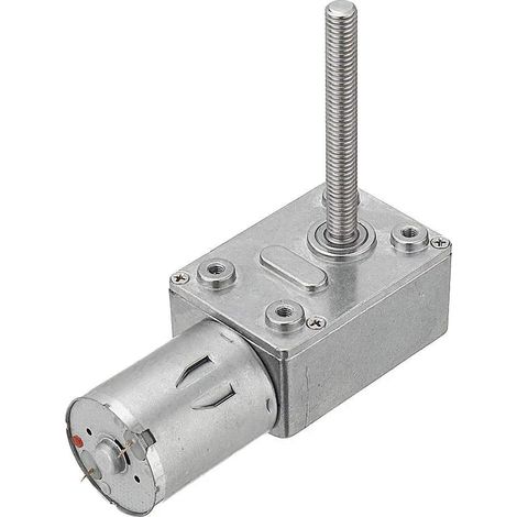 JGY370 DC12V 150RPM 50mm-M6 Screw Worm Reducer Self-locking Gear Motor Reducer (1/5)