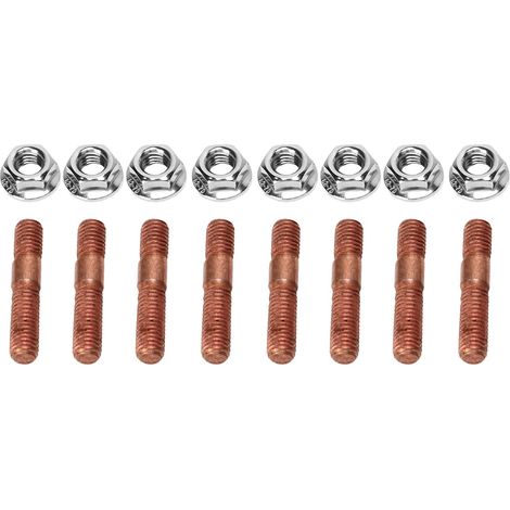 Lot De 8 Goujons Turbo Filetés M8 1,25 En Alliage Métallique, Résistants À Haute Pression Et Haute Température, Pour Collecteur D’Échappement, Remplacement Direct (1/5)