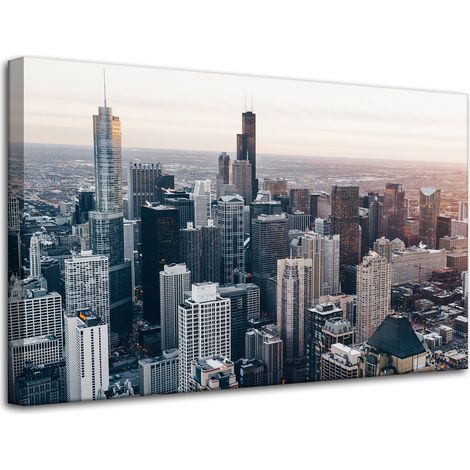 Leinwanddruck Chicago Architektur 80x50 cm USA Polen Städte
