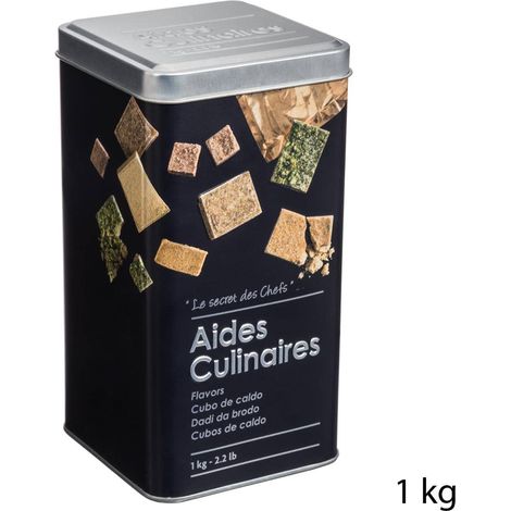 Contenitore da cucina per dado da brodo in ferro Nero 1kg 8,8x8,8x h7 cm (1/3)