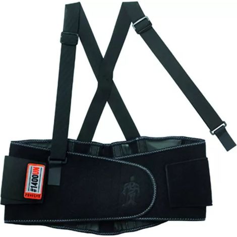 Cintura lombare di sostegno dorsale con bretelle amovibili PROFLEX 1400 ERGODYNE Nero Unico (1/3)
