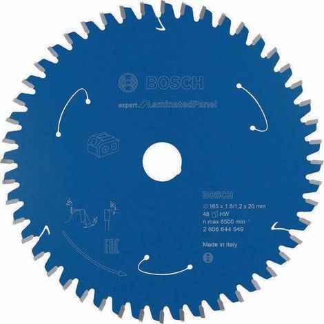 BOSCH Kreissägeblatt EXPERT Laminated Panel Außen-Ø 165 mm Zähnezahl 48 WZBohrung 20 mm Schnittbreite 1,8 mm HM (1/2)