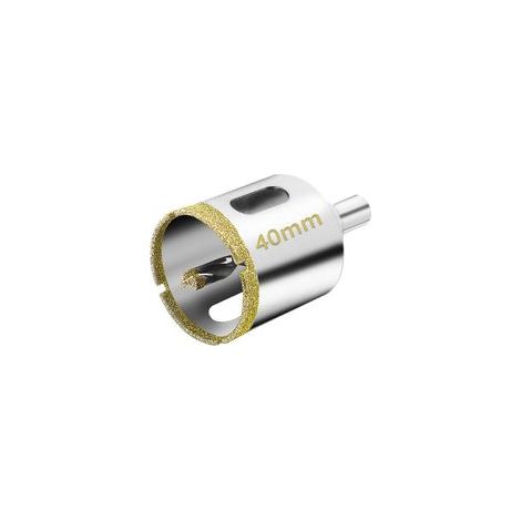 2 pièces Scie Cloche Diamantée 40 mm avec Foret Guidage de Centrage, Scie Cloche Carrelage avec revêtement diamant, Foret trépan Diamant pour verre, carrelage, céramique, marbre, granit