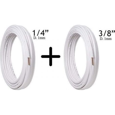 Tubi Rame Condizionatore Condizionamento Coppia 1/4" + 3/8" per Gas 4 mt + 4 mt