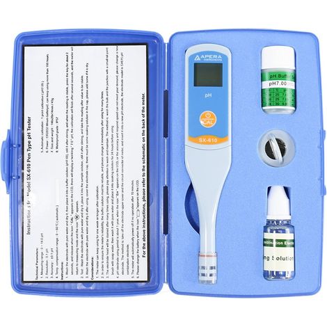 Apera Instruments Misuratore di pH SX610, tester per penna, impermeabile, ± 0,1 pH accuratezza, intervallo di pH 0-14, sensore di temperatura ± 0,5 °C (1/4)