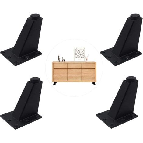 BUNTHAUS 4 pièces pieds réglables pieds de meubles pieds de cuisine comptoir bar table tv pieds de table noir