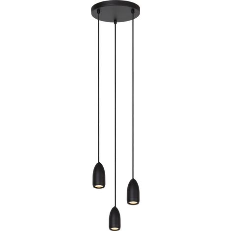 Lucide EVORA - Pendelleuchten - Ø 25 cm - 3xGU10 - Schwarz (1/5)