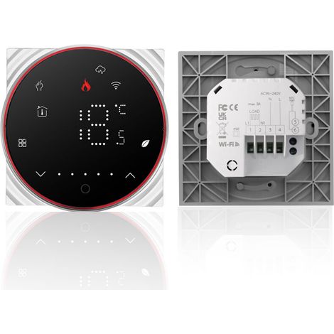 Termostato Smart Tuya WiFi con controllo vocale, 5A, controllo digitale della temperatura e della luminosità con luce dimmerabile a colori, compatibile con acqua, Tmall Genie, Amazon Home-Crezuo