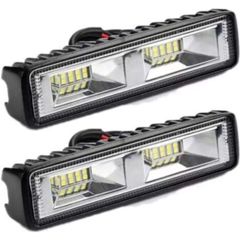 2 x phare de travail LED 12V 24V Feu de Travail 16 LED 48W, Lumières de travail hors route profondeur étanche IP67 pour tracteur de moto voiture camions ATV SUV (48W) (1/5)