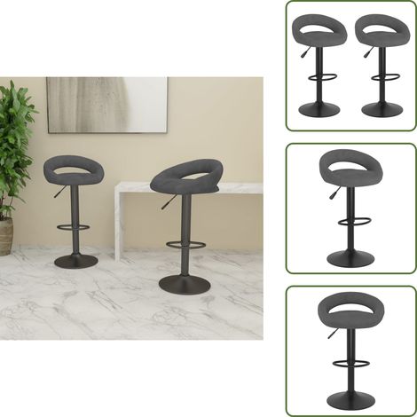 Barhocker 2 Stk. Dunkelgrau Samt - Samt Sessel - Barhocker Grau - Esszimmerstühle - Hochwertige Barhocker - Drehbare Barhocker (1/5)