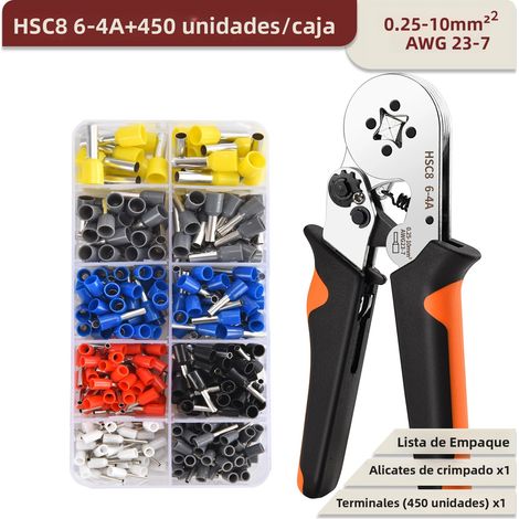 Kit de sertissage de cosses tubulaires pour outils électriques en acier au carbone, tailles 0,08-16 mm²/0,25-10 mm² (1/5)