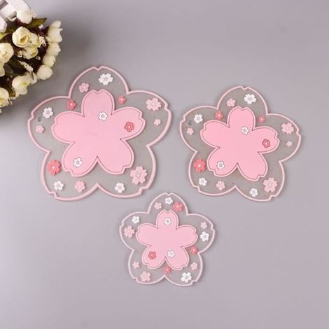 Dessous de verre - Japonais - Fleur - 3 pièces - Antidérapant - Isolation thermique (1/2)