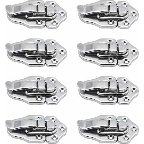 8 chiusure a leva per portagioie, scatole regalo, cassette degli attrezzi, valigie e bauli - Argento (1/4)