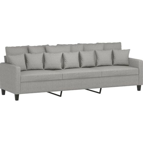 Divano a 3 Posti Grigio Chiaro 210 cm in Tessuto vidaXL (1/5)
