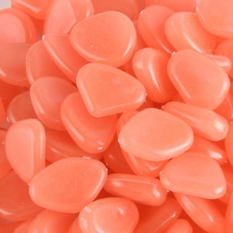 300 Pièces Pierre Lumineuse Galet Lumineux Cailloux Brillants dans Le Noir pavés pour Maison Jardin Passerelle Aquarium Patio Pelouse Décoratives Clair Orange (1/5)