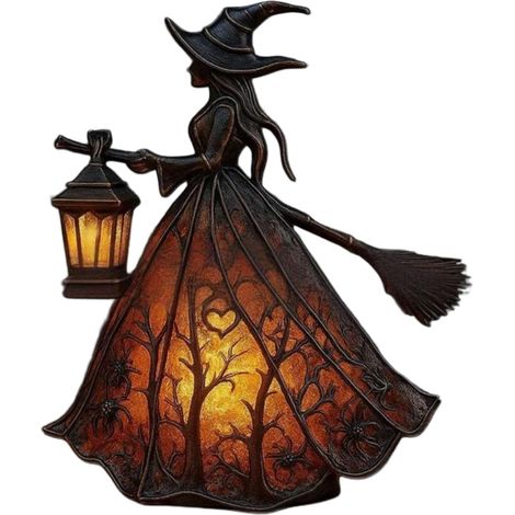 Stimmungsvolle Lichtlösung: gotische Hexenhut Nachtlampe, warmes Licht, Deko, Halloween Hexenlampe (1/5)