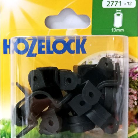 HOZELOCK Attache murale en plastique pour tuyau d'alimentation d'irrigation 13mm (x12) (1/4)