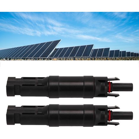 Zwei MC4 Photovoltaik-Steckverbinder, 20A, mit Dioden, IP67 wasserdicht, zum Anschluss von Solaranlagen. (1/5)