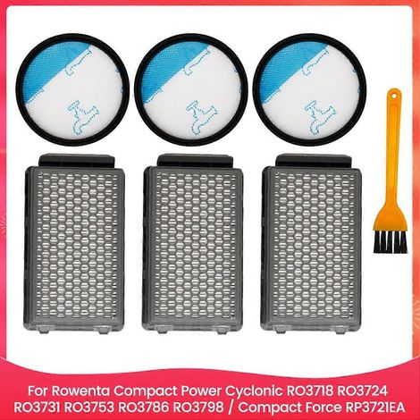 Para el kit de filtro HEPA Rowenta Staubsauger Compact Power RO3715 RO3759 RO3798 RO3799 RP3721EA Vacuum Cl() (1/4)