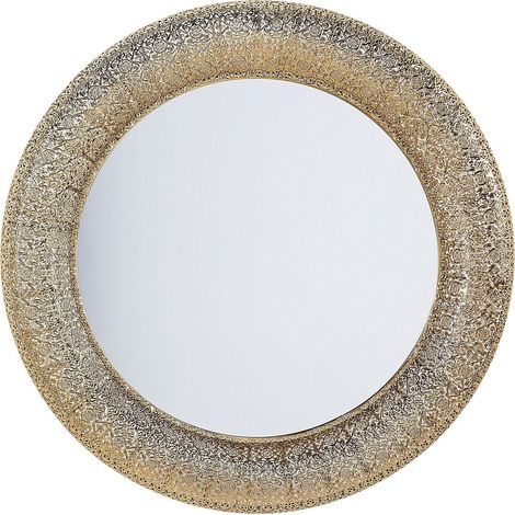 Specchio da parete tondo ø80 cm color oro Channay