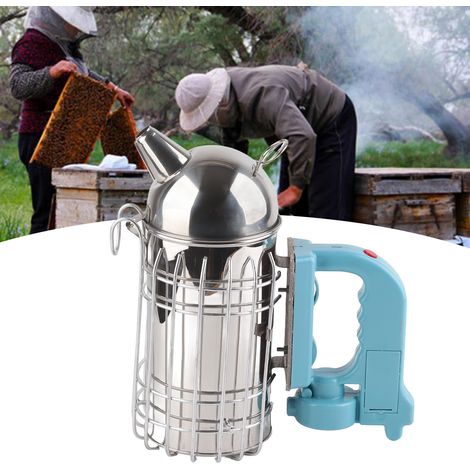 Elektrischer Bienenstock-Räucherofen aus Edelstahl – Imkerzubehör 26 x 22 cm, 4 AA-Batterien, Material: Kunststoff und Metall – Professionelles Imker-Werkzeugset (1/5)