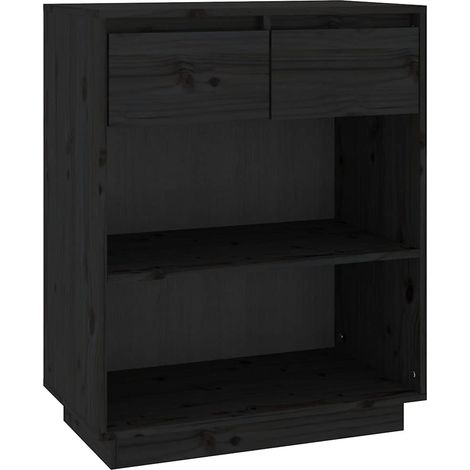 Maison Exclusive - Armoire console Noir 60x34x75 cm Bois de pin solide