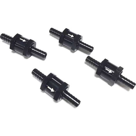 Lot de 4 clapets anti-retour pour carburant en alliage d'aluminium et diesel - Noir (6 mm) (1/5)