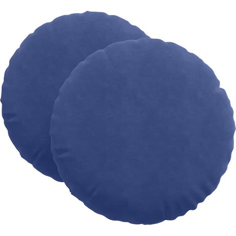 Maison Exclusive - Sitzkissen 2 pcs Polizeiblau Ø60 x 21 cm Samt